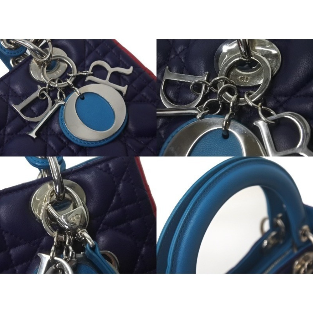 Dior Christian Lambskin Lady Tricolore Handbag - Picture 3 of 9